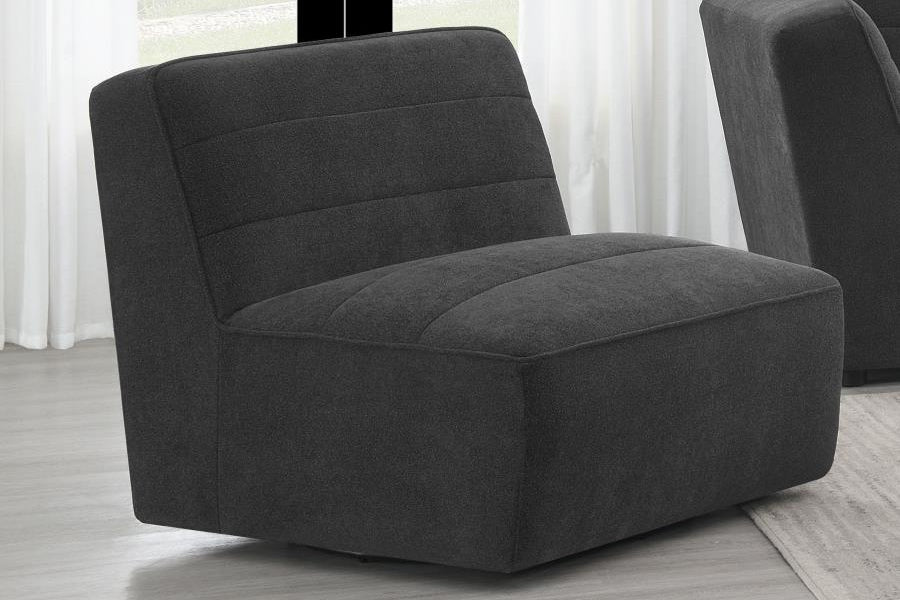 Sunny Upholstered Armless Chair Natural 551621 AND Dark Charcoal 552081 - Venini Furniture 