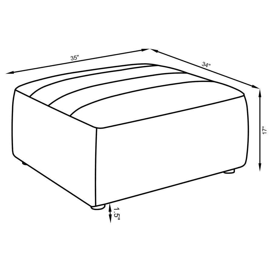Sunny Upholstered Ottoman Chair Natural 551623 AND Dark Charcoal 552083 - Venini Furniture 