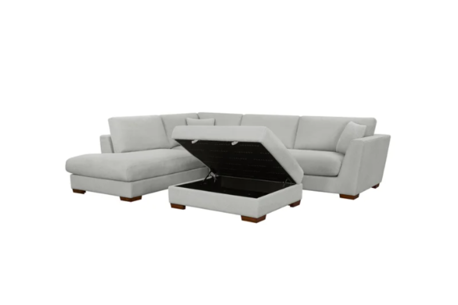 Henredon Larkin House Deep Seating Fabric Sectional with Storage Ottoman FLOOR MODEL
