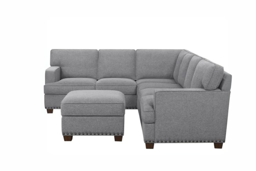 Thomasville Emilee Fabric Sectional with Storage Ottoman