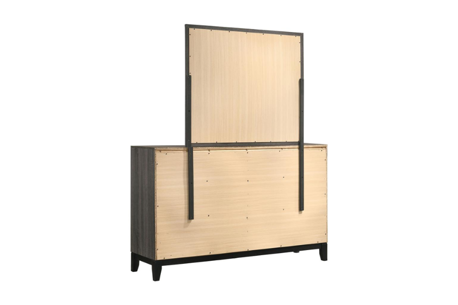 Watson 6-drawer Dresser with Mirror Grey Oak 212423M - Venini Furniture 
