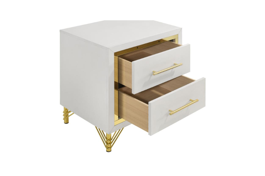 Lucia 2-drawer Nightstand Bedside Table White 224732