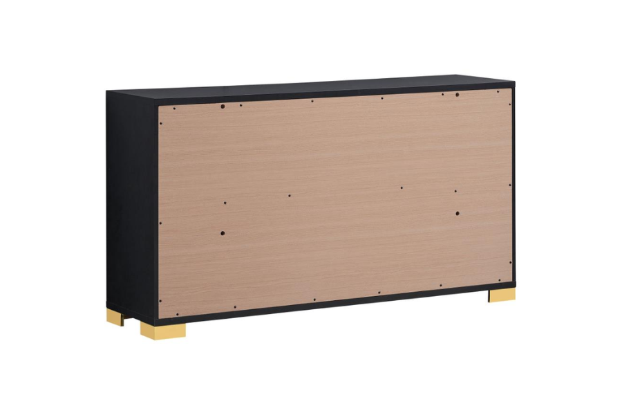 Marceline 6-drawer Dresser Black 222833 - Venini Furniture 