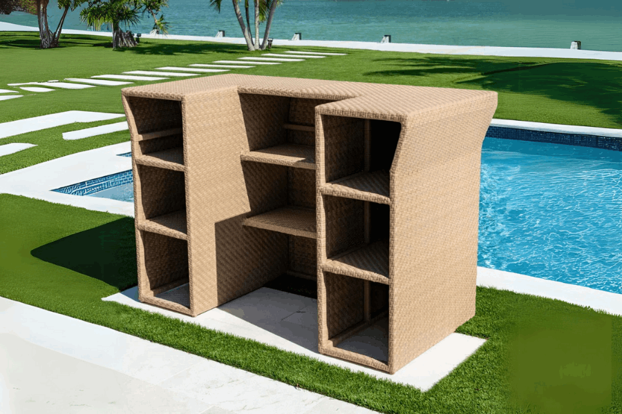 Panama Jack Austin Bar with Glass PJO-3801-NAT-BC-GL