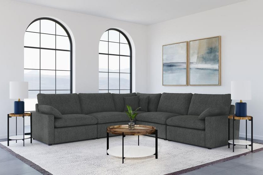 Collins 5-piece Modular Power Reclining Sectional Grey 609560P & Dark Grey 609530P - Venini Furniture 