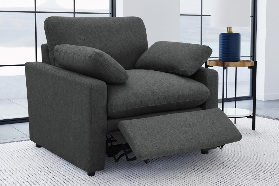 Collins Upholstered Power Recliner Chair Grey 609563P & Dark Grey 609533P - Venini Furniture 