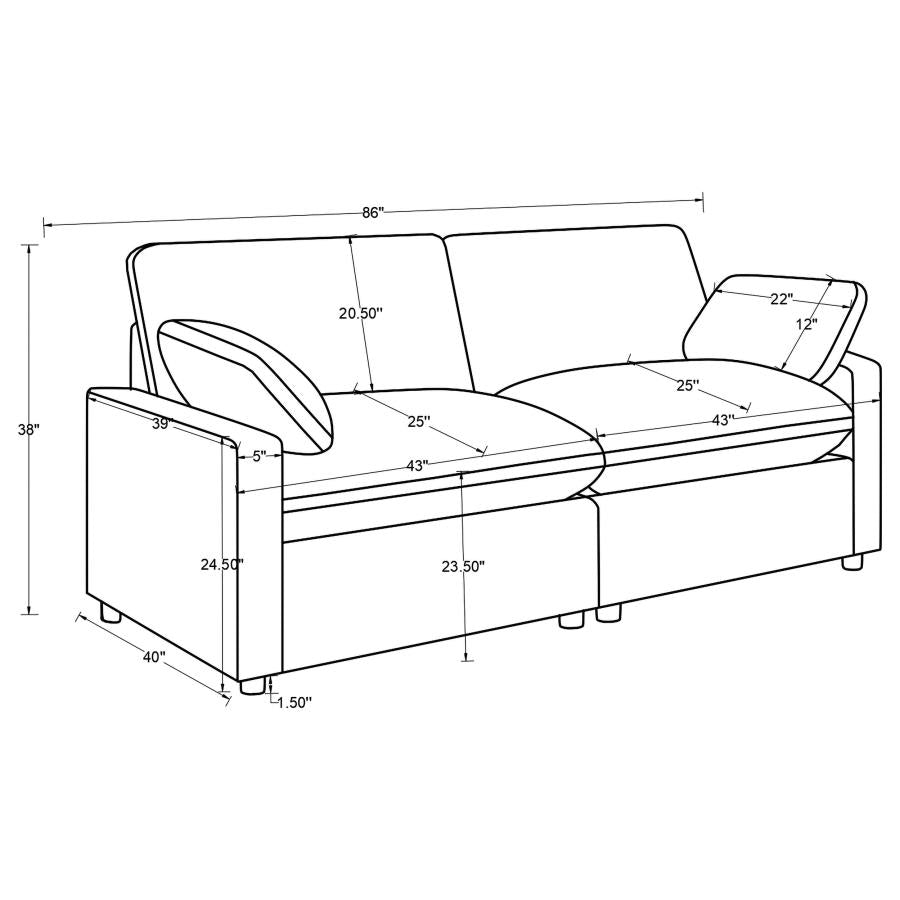 Collins Modular Power Loveseat Grey 609562P & Dark Grey 609532P - Venini Furniture 
