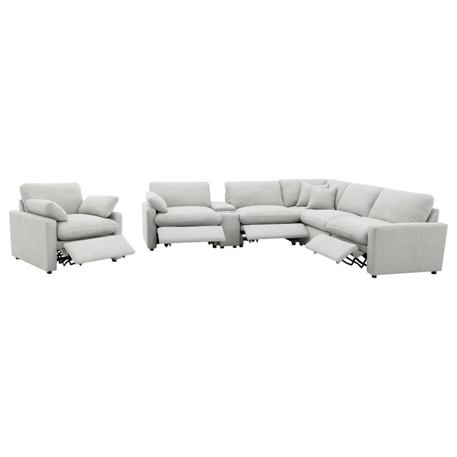 Collins Upholstered Power Recliner Chair Grey 609563P & Dark Grey 609533P - Venini Furniture 