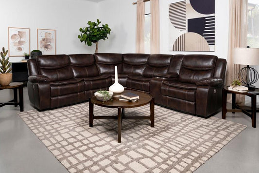 Sycamore Upholstered Power Reclining Sectional Sofa Grey - Venini Furniture 