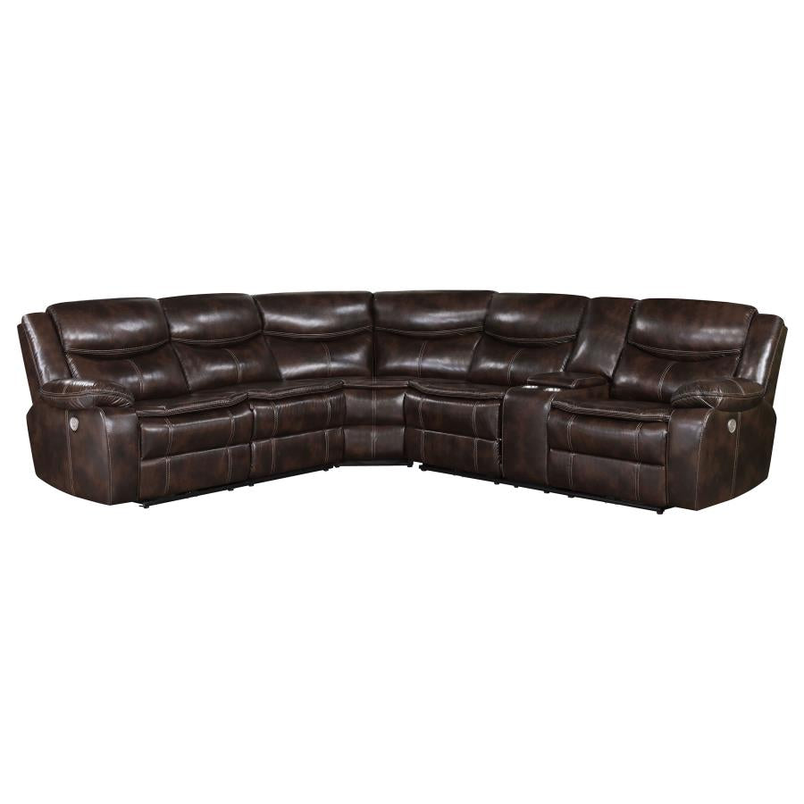 Sycamore Upholstered Power Reclining Sectional Sofa Grey - Venini Furniture 