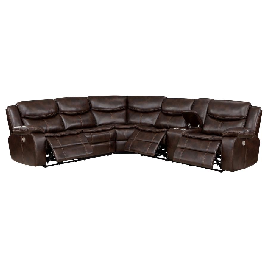 Sycamore Upholstered Power Reclining Sectional Sofa Grey - Venini Furniture 
