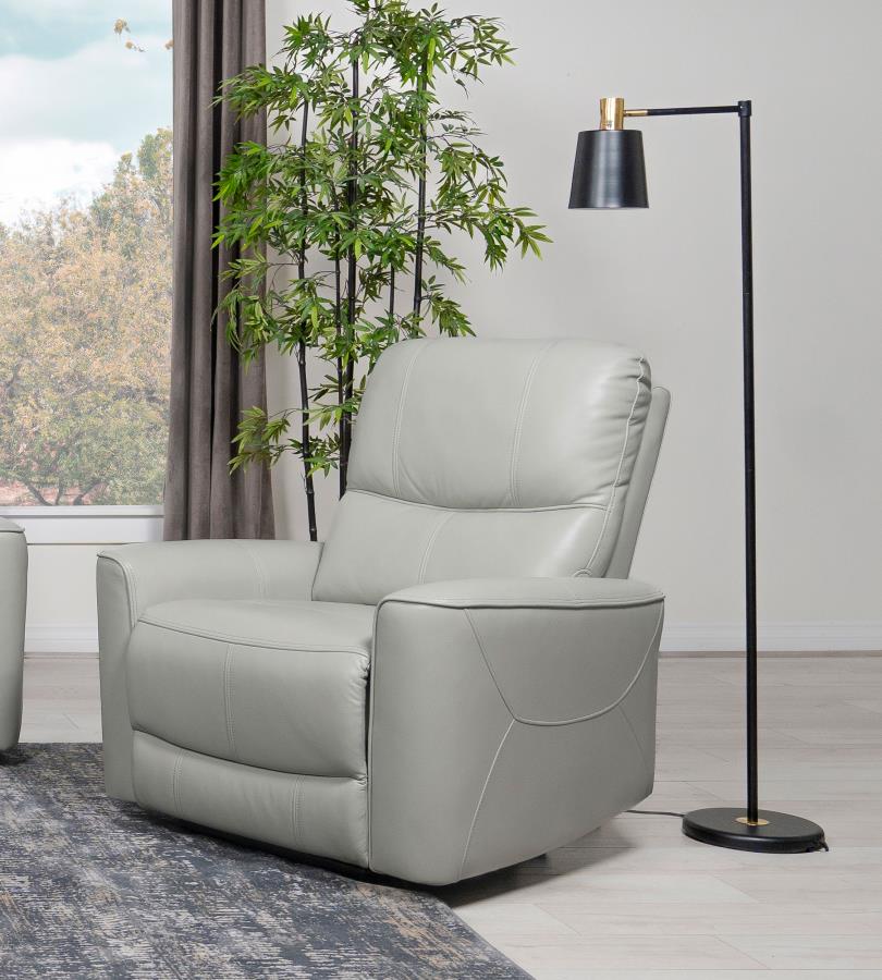 Greenfield Upholstered Power Recliner Chair Saddle Brown