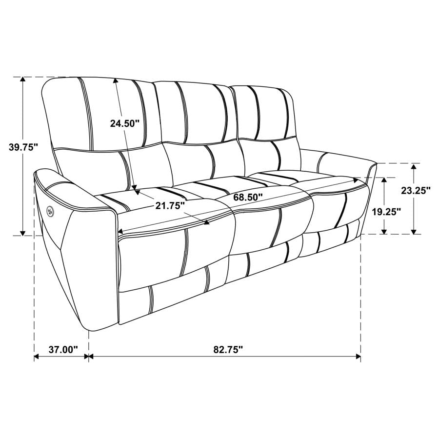 Greenfield Upholstered Power Reclining Sofa Saddle Brown