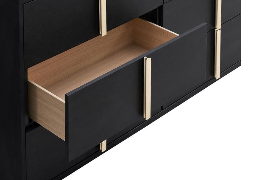 Marceline 6-drawer Dresser Black 222833 - Venini Furniture 