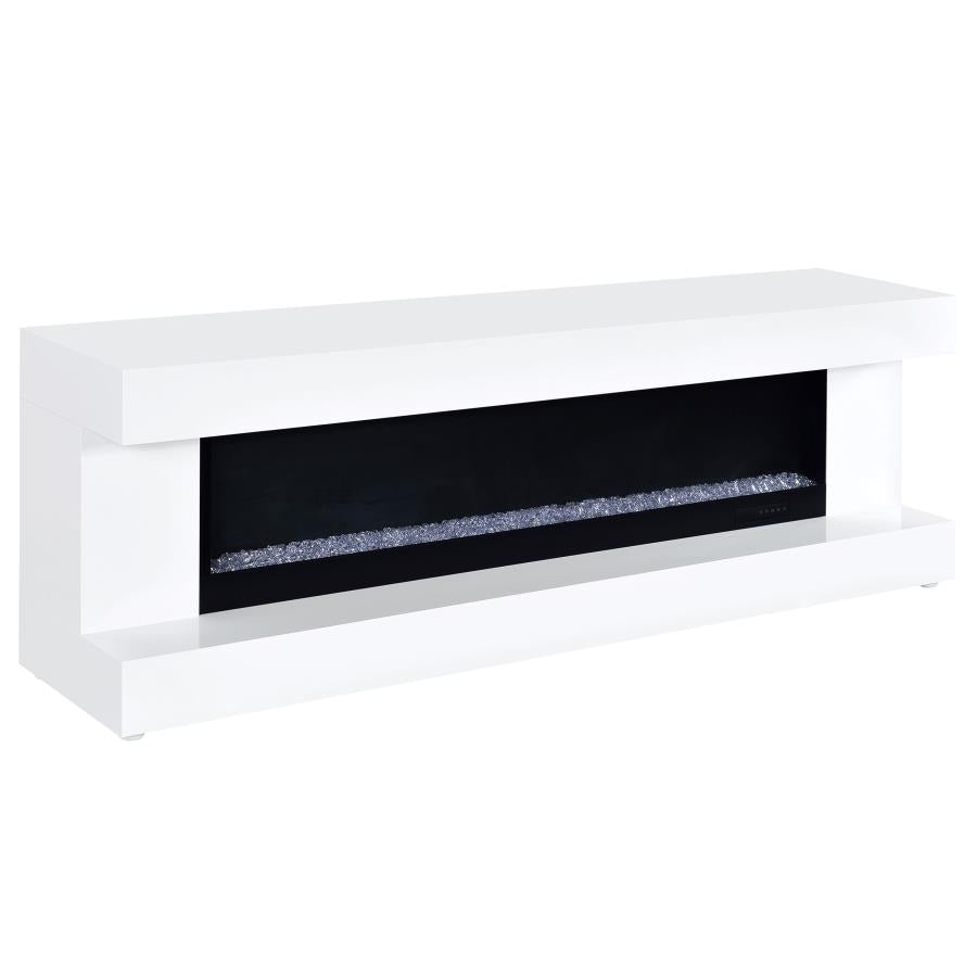 Mallory TV Stand Fireplace Console Bluetooth Speaker High Gloss
