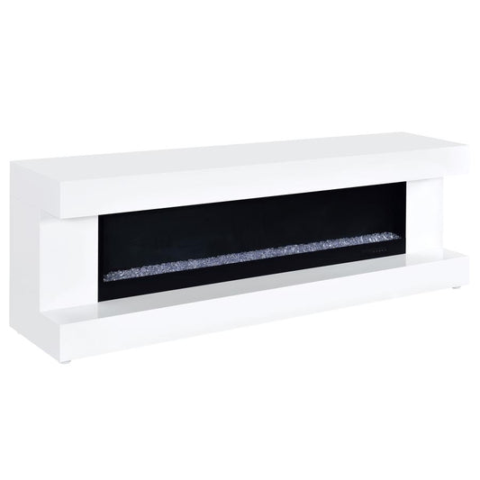 Mallory TV Stand Fireplace Console Bluetooth Speaker High Gloss