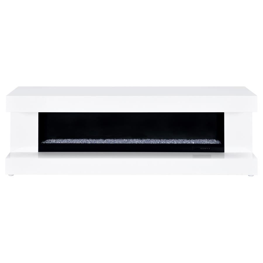 Mallory TV Stand Fireplace Console Bluetooth Speaker High Gloss