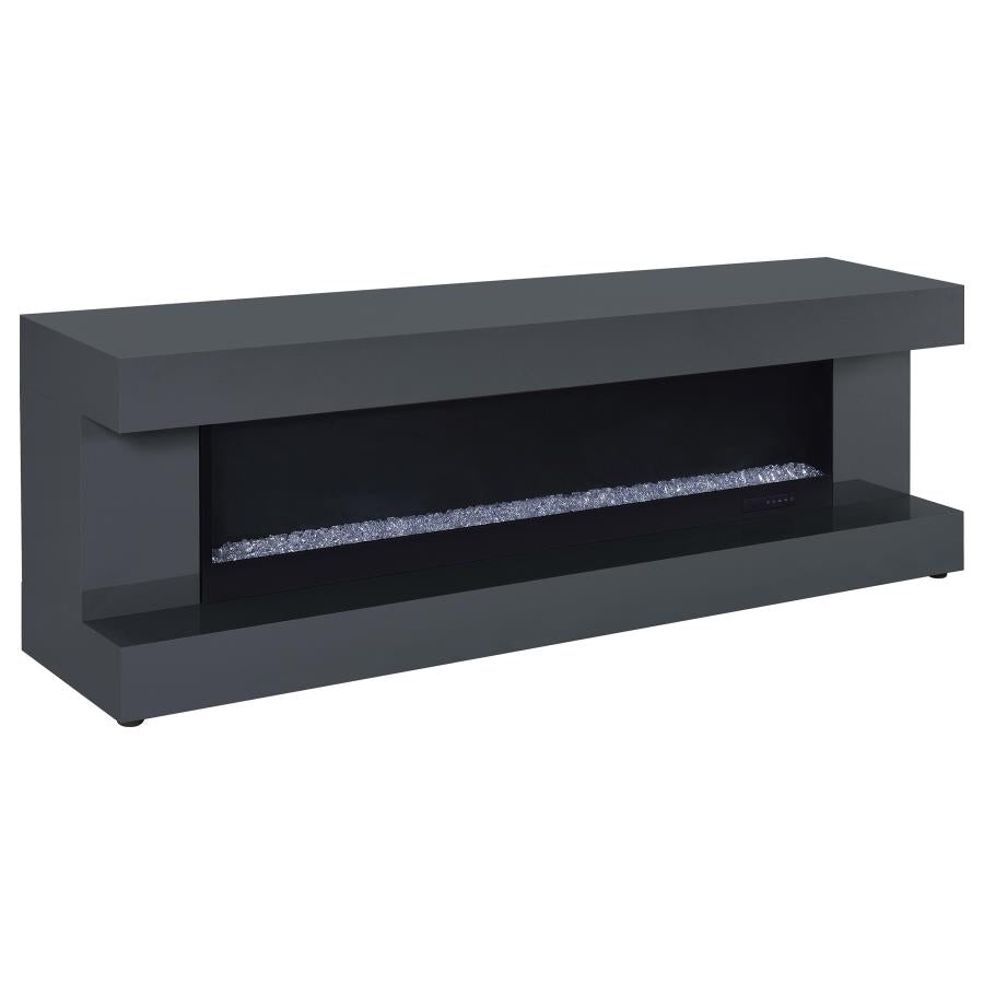 Mallory TV Stand Fireplace Console Bluetooth Speaker High Gloss