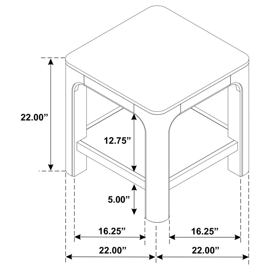 Solano Square Wood Side End Table with Shelf Weathered Mango 723487