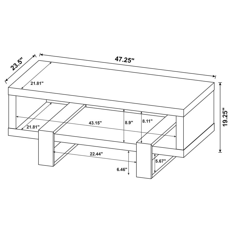Dinard Engineered Wood Cocktail Coffee Table Latte