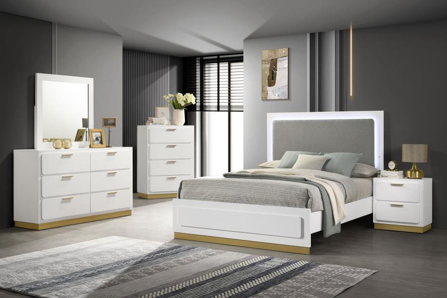 Caraway 6-drawer Dresser with Mirror White 224773M