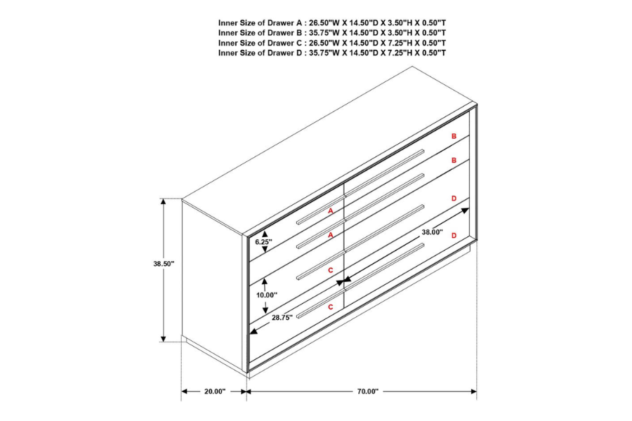 Durango 8-drawer Dresser Smoked Peppercorn 223263 - Venini Furniture 