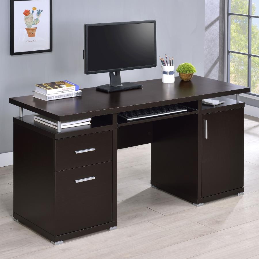 Tracy 2-drawer Computer Desk White 800108 - Venini Furniture 