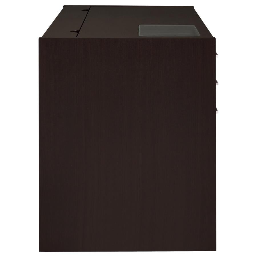 Halston 47-inch 3-drawer Connect-it Office Desk Cappuccino 800702 - Venini Furniture 