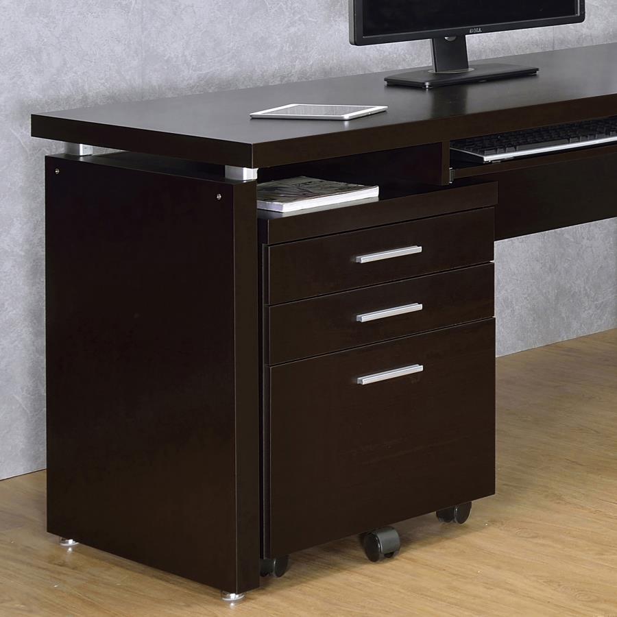 Skylar 3-drawer Home Office Mobile File Cabinet Cappuccino 800894 - Venini Furniture 