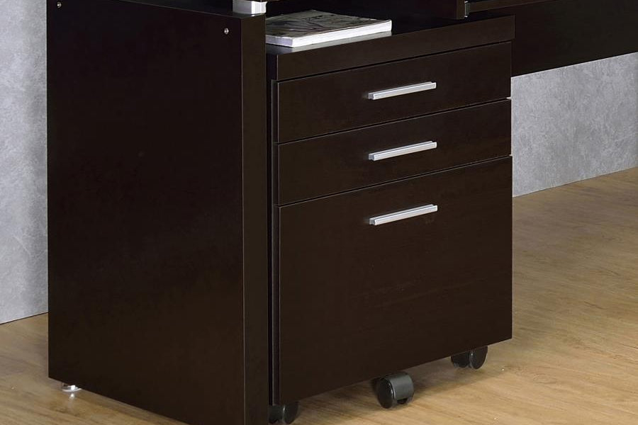 Skylar 3-drawer Home Office Mobile File Cabinet Cappuccino 800894 - Venini Furniture 