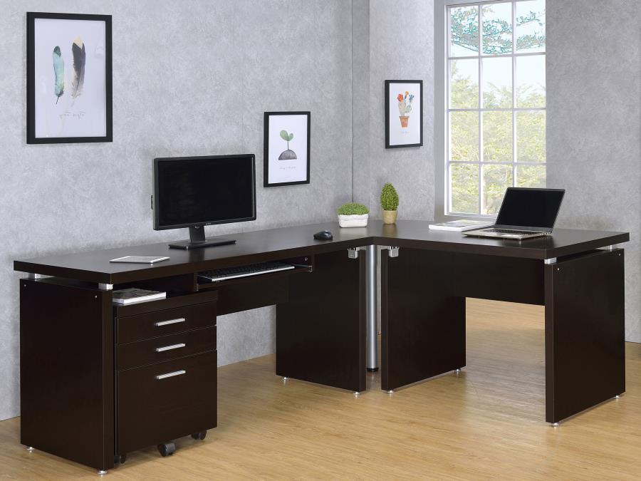 Skylar 3-drawer Home Office Mobile File Cabinet Cappuccino 800894 - Venini Furniture 
