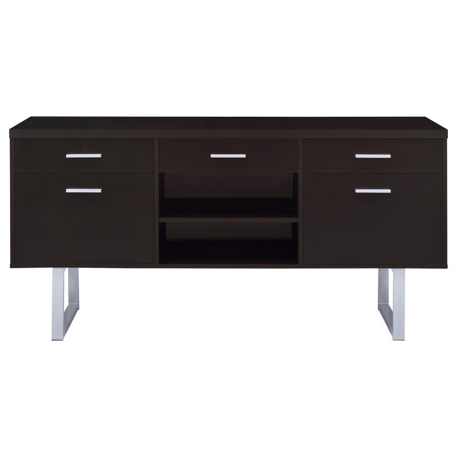 Lawtey 5-drawer Home Office Storage Credenza Cappuccino 801522 - Venini Furniture 