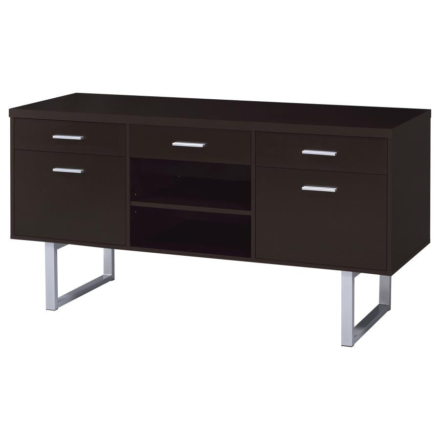 Lawtey 5-drawer Home Office Storage Credenza Cappuccino 801522 - Venini Furniture 