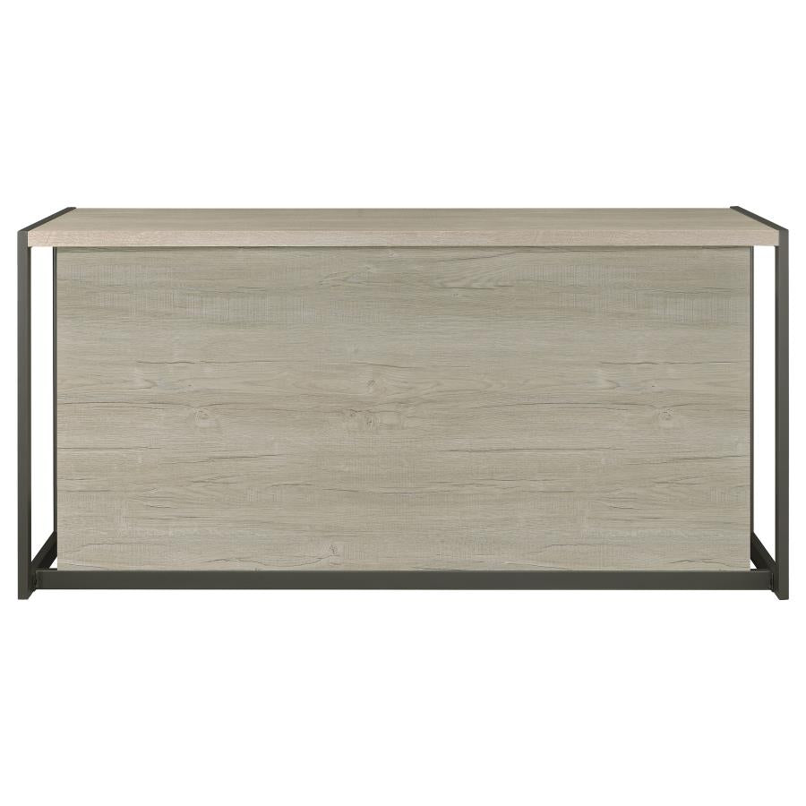 Loomis 60-inch 4-drawer Computer Desk Whitewashed Grey 805881 - Venini Furniture 