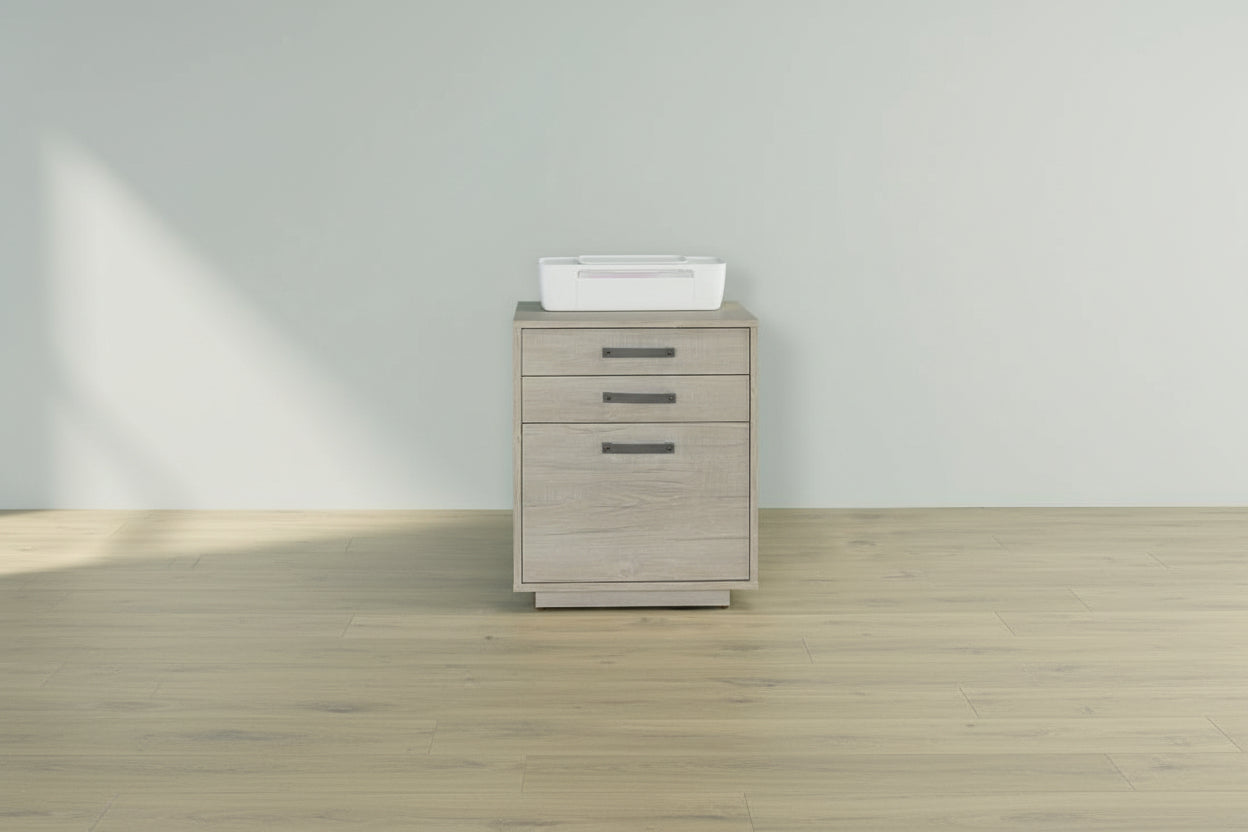 Loomis 3-drawer Home Office File Cabinet Whitewashed Grey 805882 - Venini Furniture 