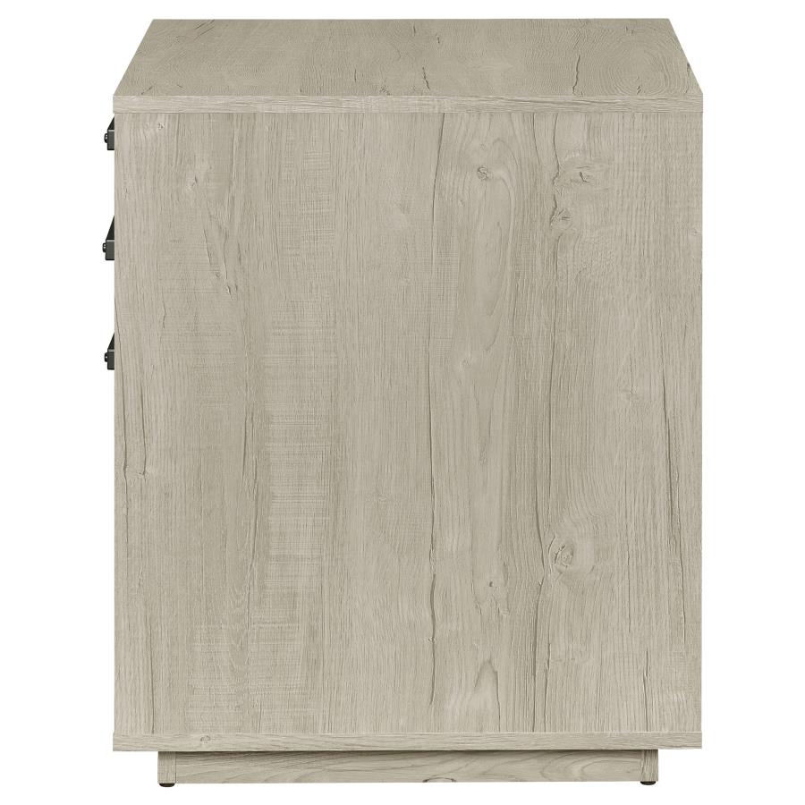 Loomis 3-drawer Home Office File Cabinet Whitewashed Grey 805882 - Venini Furniture 