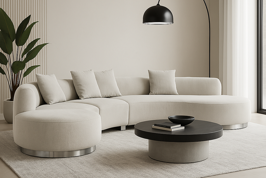 Brickell Contemporary Sofa Cream or Gray - Venini Furniture 