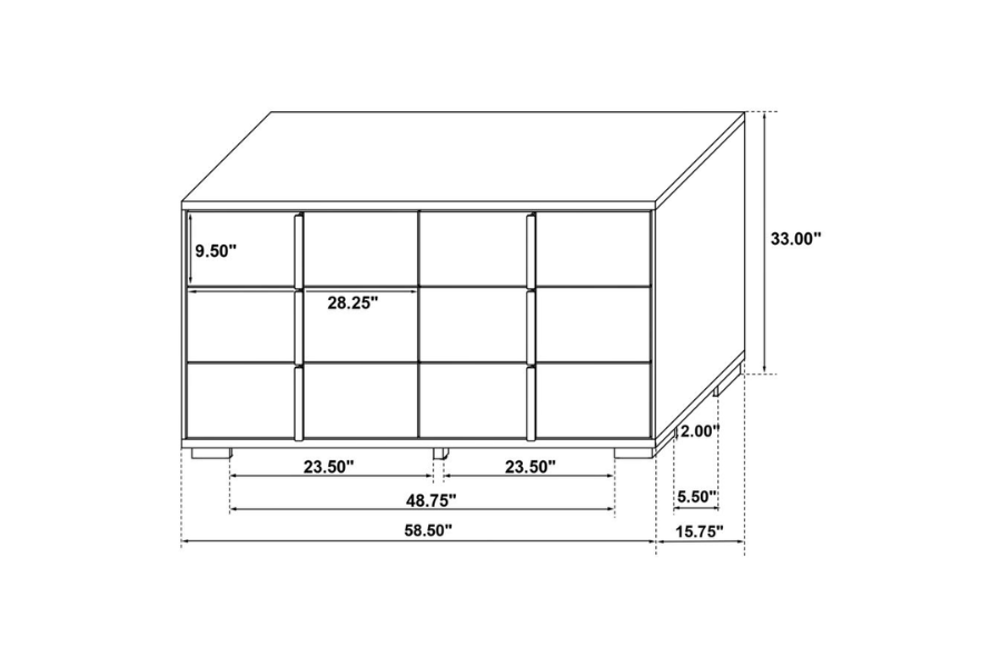 Marceline 6-drawer Dresser Black 222833 - Venini Furniture 