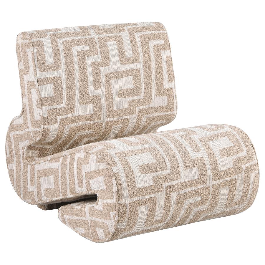 Eimer Geometric Jacquard Accent Chair Black