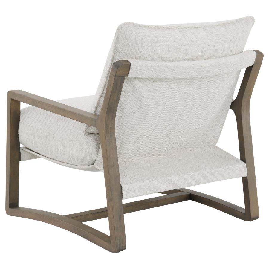 Geneva Boucle Upholstered Wood Arm Accent Chair Sand 907509 - Venini Furniture 