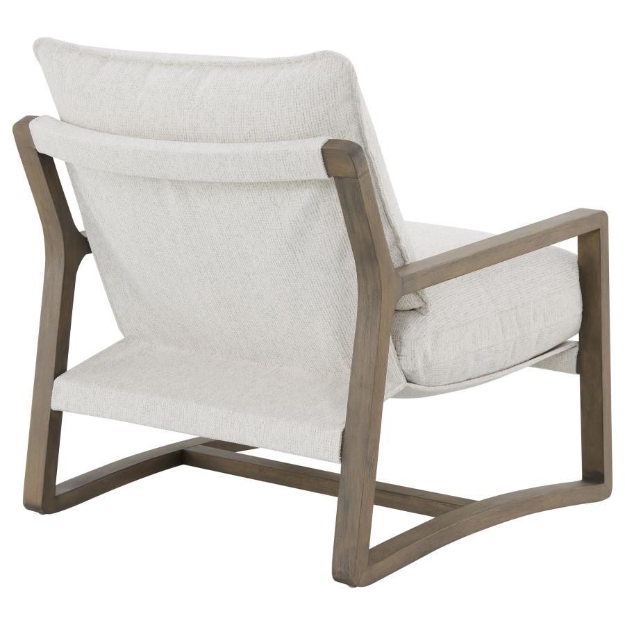 Geneva Boucle Upholstered Wood Arm Accent Chair Sand 907509 - Venini Furniture 