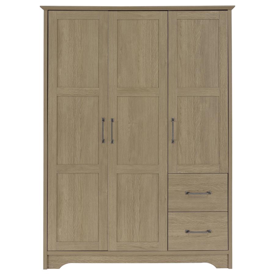 Canova 3-door Bedroom Wardrobe Storage Cabinet Armoire Latte