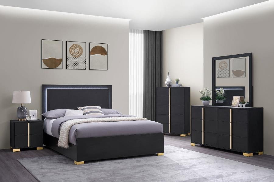 Marceline 6-drawer Dresser Black 222833 - Venini Furniture 
