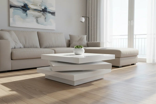 Aria Coffee Table All White, White & Black, White & Gray. - Venini Furniture 