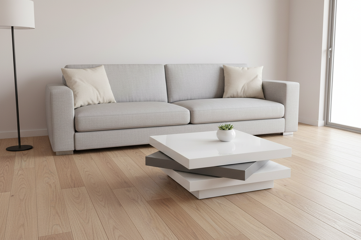 Aria Coffee Table All White, White & Black, White & Gray. - Venini Furniture 