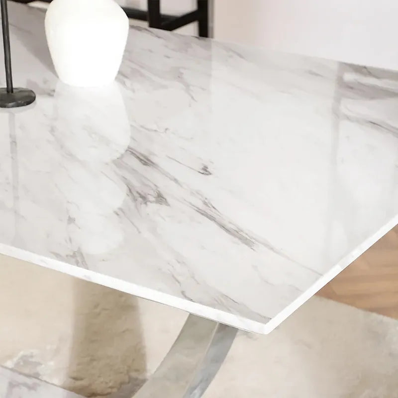 BELI DINING TABLE GREY or White MARBLE TOP - Venini Furniture 