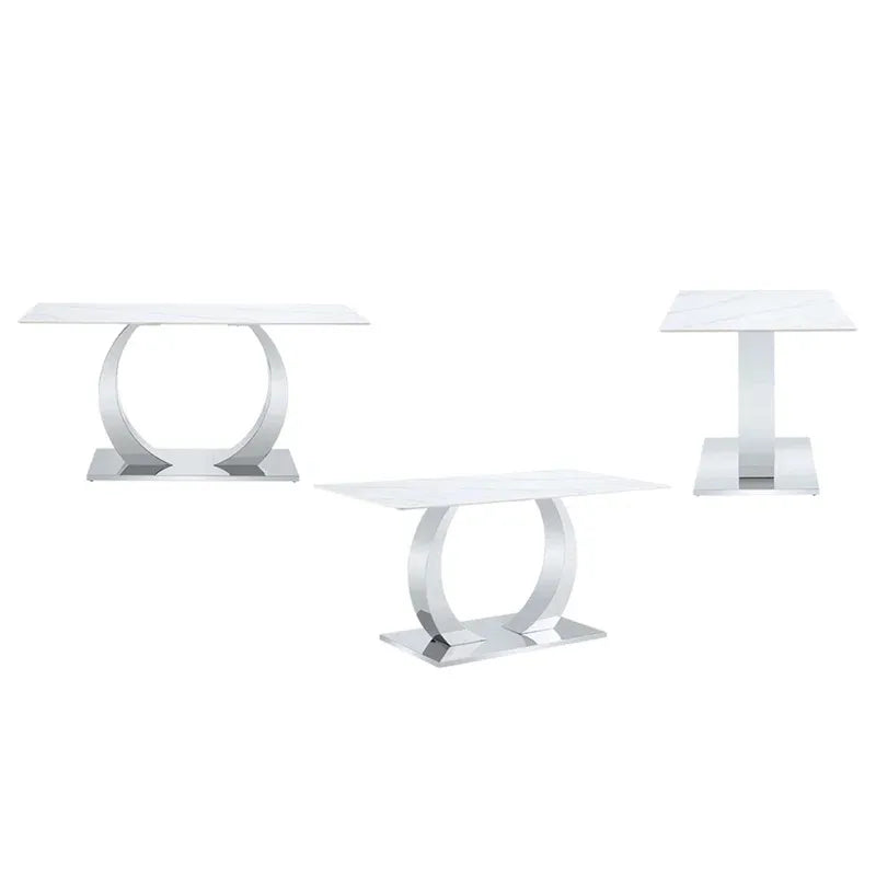 BELI DINING TABLE GREY or White MARBLE TOP - Venini Furniture 