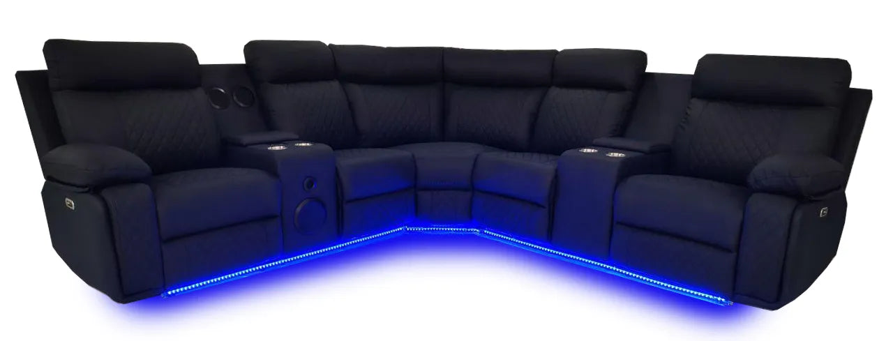 CHICAGO Power Sectional Black, Grey or white. - Venini Furniture 