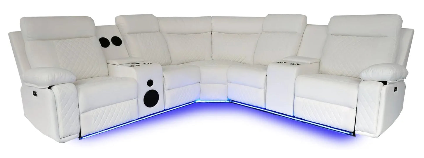 CHICAGO Power Sectional Black, Grey or white. - Venini Furniture 
