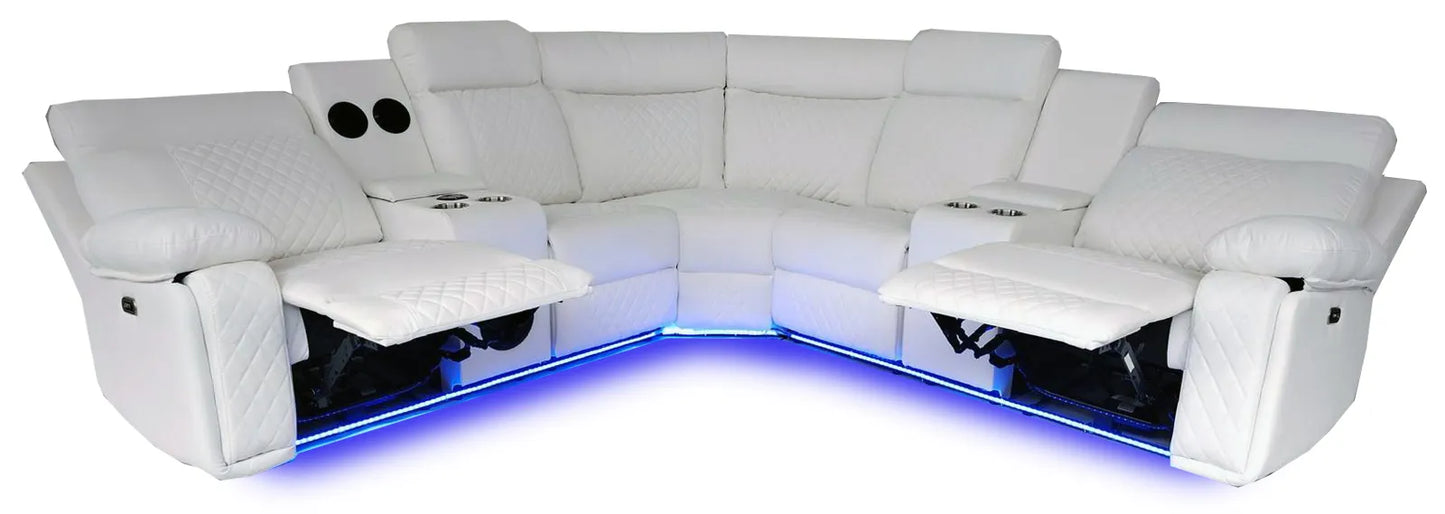 CHICAGO Power Sectional Black, Grey or white. - Venini Furniture 